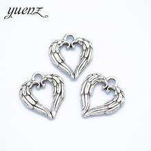 YuenZ 10pcs Antique Silver color Angel Wings Heart Charms Pendant For Jewelry Making Diy Bracelet Necklace 19*17mm A81 2024 - buy cheap