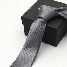 Corbatas ajustadas de microfibra para hombre, corbata delgada a rayas de 6cm, Color gris, informal, a la moda, caja 2024 - compra barato