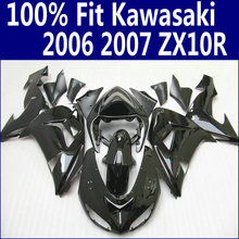 Carenagens ninja zx 10r 100% e 2006, conjunto de carenagem em abs preto brilhante, presentes para kawasaki e ninja, 2007 2024 - compre barato