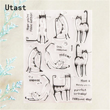 Cat Handmade Meow Clear Silicone Stamps /Transparent Rubber Stamp for DIY Scrapbooking /Photo Album Decorative Craft Making 2024 - buy cheap