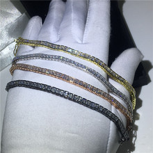 4 cores pulseira de tênis artesanal aaaaa zircon cz prata cor instrução festa de casamento pulseiras para mulheres jewerly 2024 - compre barato
