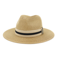 Classic Women Men Summer Toquilla Straw Sun Hat For Elegant Lady Wide Brim Homburg Fedora Sunbonnet Beach Sun Hat 2024 - buy cheap