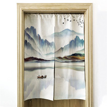 Japan Style Curtain Landscape Scenery Kitchen Restaurant Decor Half-curtain Window Short Linen Door Curtains Cafe Series 2024 - buy cheap