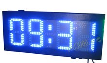 large size outdoor waterproof 8inch 4digits blue color hours and minutes led clock(HOT4-8B) 2024 - buy cheap