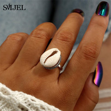 SMJEL New Arrival Bohemian Seashell Shell Ring Anel Femme Vintage Finger Rings For Women Summer Beach Party Accessories 2024 - buy cheap