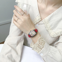 Ladies Tonneau Watches Women Fashion Brand Quartz Watch Designer Woman Leather Clock Retro Qualities Female Red Wristwatches 2024 - buy cheap
