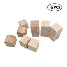 6pcs 30mm 1.18inch Natural Solid Cube Wooden Unfinished Craft Wood Blocks Wood Cubes for DIY Craft Gifts 2024 - buy cheap