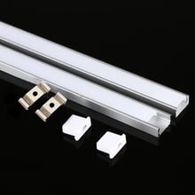 Perfil de aluminio para barra dura LED, caja de aluminio con cubierta final, DHL, 1m, 5050, 5730, 10-20 unidades 2024 - compra barato