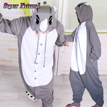 HKSNG Cheap DHL Fleece High Quality Kigurumi Rhino Onesies Animal Footed Pajamas Cosplay Costumes For Girls and Women Sleepwear 2024 - buy cheap