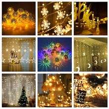 Guirnalda de luces LED para decoración del hogar, guirnalda de estrellas para Navidad, Año Nuevo, 2021, 2021 2024 - compra barato