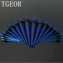 wholesale Fashion Small MOQ 180pcs mixed 9 gauges clear blue acrylic ear taper straight ear expander  Hot free shipping 2024 - buy cheap