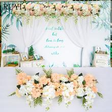 High-end custom wedding flower row hotel welcome road lead flower wedding arrangement decoration props silk artificial Flowers 2024 - buy cheap