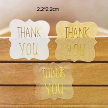 100pcs Thank you gold foil gift labels DIY handmade with love transparent sticker labels for  jewelry/cookies/handmade favors 2024 - buy cheap