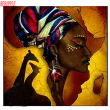 Completo quadrado redondo pintura de diamante 5d "fantasia africana" mosaico mulher bordado pedrarias retrato imagens de diamante arte 2024 - compre barato