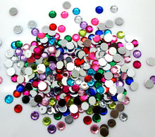 500Pcs Mixed 8mm Round Acrylic Decoration Crafts Beads Flatback Cabochon Scrapbook DIY For Clothes Embellishments Accessories 2024 - buy cheap