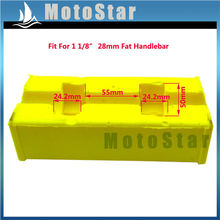 1/4 ''28 мм квадратный большой руль для езды по бездорожью, желтая подкладка для мотоцикла, мотоцикла, MX мотокросса, квадроцикла, квадроцикла 2024 - купить недорого