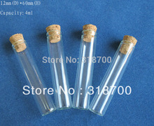50pcs/lot  12 x 60mm Tiny Small Clear Cork Glass tube Vials 4ml For Wedding Holiday Decoration Christmas Gifts 2024 - buy cheap