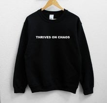 Sugarbaby Thrives On Chaos Unisex Sweatshirt Long Sleeve Fashion Tumblr Jummper Crew Neck Casual Tops Unisex Aesthetic Tops 2024 - buy cheap