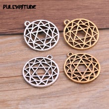  10PCS 23*26mm Metal Alloy Two Color Geometry Round Charms Pendants for Jewelry Making DIY Handmade Craft 2024 - buy cheap