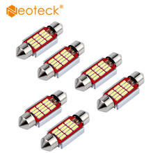 Neoteck 6 шт. 12SMD 6418 C5W лампы 220 люменов 36 мм DC 12 В Белый Cob купольные огни настольная Светодиодная лампа интерьерные лампочки 2024 - купить недорого