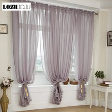 LOZUJOJU Quality window screening balcony Tulle sheer curtain solid color hair cord curtain for living room bedroom 2024 - buy cheap