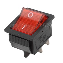 KCD4 DPST 4Pin 2 posiciones interruptor basculante encendido-apagado luz roja AC 15A-250V 20A-125V 20 piezas 2024 - compra barato