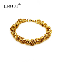 Jin hui moda nova pulseira africana cor dourada feminina ornamento de festa presentes de casamento luxuosos joias de pulseira de dubai 2024 - compre barato