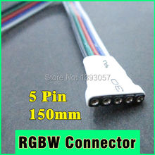 50pcs/lot 5 pin Female LED Strip Connector , White Color RGBW Connector For 3528 5050 Flexible LED Strip Connecting 2024 - buy cheap