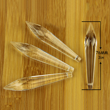 76mm 25,4 pulgadas cristal de cristal u-drop icle Prisma cairel gotas de cristal para candelabros 224 unids/lote 2024 - compra barato