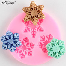 Molde de silicona con forma de copo de nieve de Navidad para hornear, molde para Chocolate, caramelo, Fondant de Navidad, herramientas de decoración de pasteles 2024 - compra barato