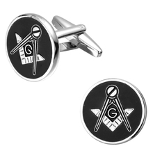 Men's shirts Cufflinks high-quality copper material Round black Masonic Cufflinks 5 pairs of packaging for sale 2024 - buy cheap