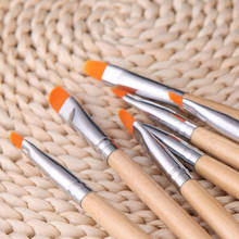 7 шт./компл. набор деревянных УФ-гель-лаков для наращивания ногтей, кисти для дизайна ногтей, блестящие стразы, 3D маникюрный дизайн, ручка для рисования 2024 - купить недорого