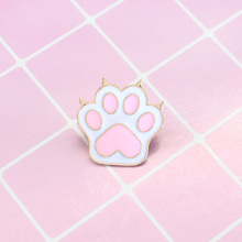 Cute Cartoon Animal Paw Brooch Pink Metal Brooch With Claws White Cat Foot Brooches Clothes Accessories For Children Gifts 2024 - buy cheap