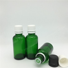 Botella de vidrio verde de 10 psc 30ml para líquido de vapeo, con tapas de rosca a prueba de niños, botella de esencia Liuid, embalaje de cosméticos, gran oferta 2024 - compra barato