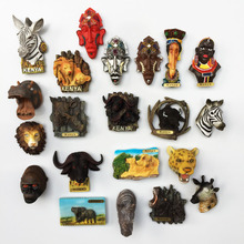 BABELEMI 1 шт., магнит на холодильник с животным в Африканском и кенийском стиле, сувенир, ручная роспись, маска, ремесла, наклейки на магниты на холодильник 2024 - купить недорого