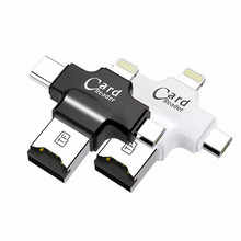 New 4 in 1 Type-c/Micro USB/USB 2.0 Card Reader Micro TF Card Adapter Lightning/USB Type C/Micro USB for iPhone/ipad/PC/Android 2024 - buy cheap