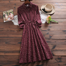 Vestido longo estampa floral feminino vintage, vestido midi elegante cotelê moda primavera e outono 2024 - compre barato