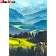 diamond painting	5d Diamond embroidery full display Mountains and trees diamond painting full square accessories mosaic WHH 2024 - buy cheap