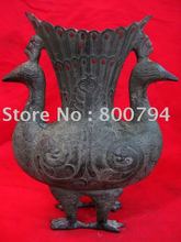 Rare Vintage Tibet Bronze Phoenixes Vase 2024 - купить недорого