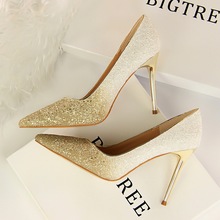 BIGTREE Pumps Women Shoes Pointed Toe Fashion High Heels Shoes Slip-On Elegant Wedding Party Thin Heels Woman Shoes Shallow 2019 2024 - buy cheap