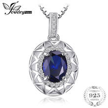 JewelryPalace Unique Design 1.5ct Blue Created Sapphires Pendant Genuine 925 Sterling Silver Jewelry For Women Gift Fine Pendant 2024 - buy cheap