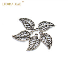 20/50 PCS Wholesale Vintage Leaves Metal Zinc Alloy Charms DIY Pendant Bracelet Necklace Earring For Jewelry Making 10*18 mm 2024 - buy cheap