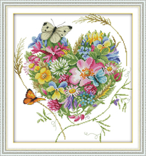 Kit de punto de cruz con estampado de mariposas y flores, lienzo bordado artesanal, costura hecha a mano, 13 unidades, aida 14ct 11ct 2024 - compra barato