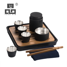 TANGPIN 999 серебро и керамика чайник чашки черный чайный сервиз портативный чайный набор для Путешествия Посуда для напитков 2024 - купить недорого