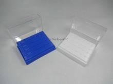 2pcs Dental Lab Equipment 24 Holes Plastic Bur Holder Burs Block Case Box White & Blue Dentist Bur Box 2024 - buy cheap