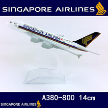 14cm 1:400 cingapura aviões airbus A380-800 modelo com base de liga avião avião collectible exibir brinquedos modelo coleção 2024 - compre barato