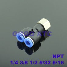 American Pneumatic Components NPT Trachea Quick Plug Quick Connector PXF 1/4 5/32 5/16 1/2 3/8 female thread Y-type tee 2024 - buy cheap