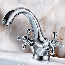 Deck Mount Double Handles Bathroom Faucet Vanity Vessel Sinks Mixer Tap Cold And Hot Water Tap Chrome Finish KD071 2024 - buy cheap