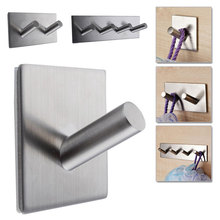 304 Stainless Steel Self Adhesive Hook Key Rack Bathroom Kitchen Towel Hanger Wall Mount 2024 - buy cheap