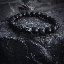 8mm Lava Stone Beads Crown Bracelet Men Jewelry Bracelets For Women Dropshipping 2019 Mens Fashion Accessories Friends Gifts 2024 - buy cheap